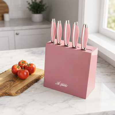 Aryıldız 6 Parça Bıçak Set Pembe Saplı - 1