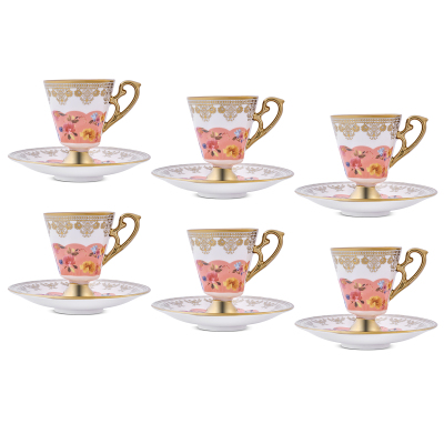 Aryıldız Constella 12 Parça 6 Kişilik Kahve Fincan Takımı Somon 90 ml - 5