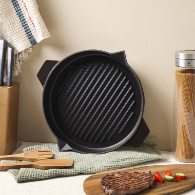 Aryıldız Duo Cast Bombe Grill Tava Kahverengi 30 cm - 3