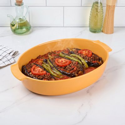 Aryıldız Elissa Oval Fırın Kabı Sarı 40 cm - ARYILDIZ
