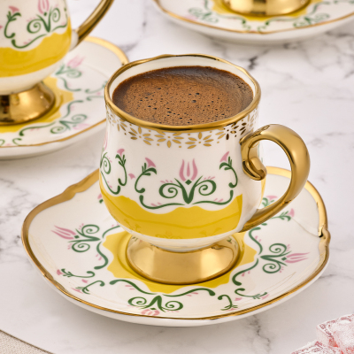 Aryıldız Eros 12 Parça 6 Kişilik Kahve Fincan Takımı Sarı 90 ml - 3