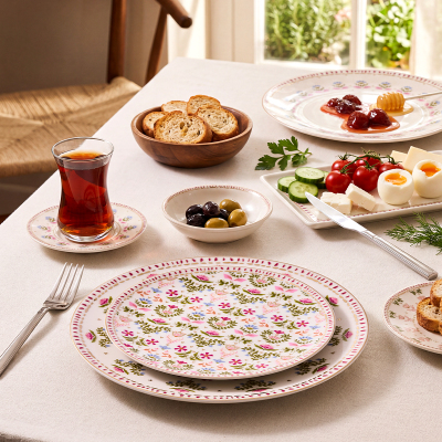 Aryıldız Ivy Pink 32 Parça 6 Kişilik Kahvaltı Takımı - 2