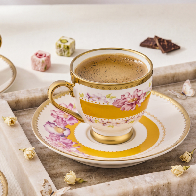 Aryıldız Jevel 12 Parça 6 Kişilik Kahve Fincan Takımı Sarı 90 Ml - 3