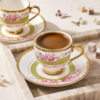 Aryıldız Jevel 12 Parça 6 Kişilik Kahve Fincan Takımı Yeşil 90 Ml - 3