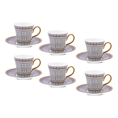 Aryıldız Kingham 12 Parça 6 Kişilik Kahve Fincan Takımı Siyah 90 ml - 5