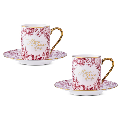 Aryıldız Lavanya 4 Parça 2 Kişilik Kahve Fincan Takımı Kırmızı 90 ml - 5