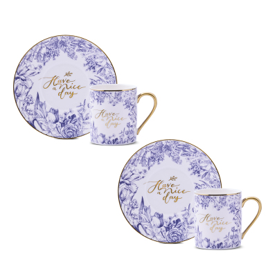 Aryıldız Lavanya Blue 4 Parça 2 Kişilik Kahve Fincan Takımı 90 ml - 5