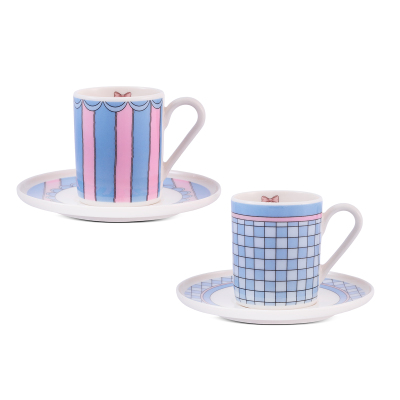 Aryıldız Lura 4 Parça 2 Kişilik Kahve Fincan Takımı Mavi 90 ml - 4