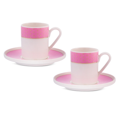 Aryıldız Nila 4 Parça 2 Kişilik Kahve Fincan Takımı Pembe 90 ml - 5