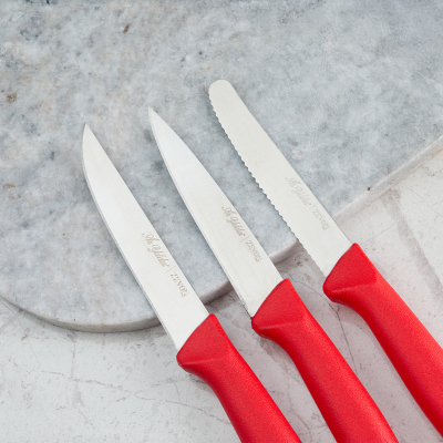 Aryıldız Rexa 3 Parça Sebze Bıçak Seti Kırmızı 10 cm - 3
