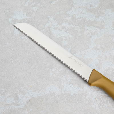 Aryıldız Rexa Tırtıklı Ekmek Bıçak Gold 19 cm - 4
