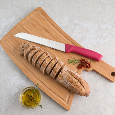 Aryıldız Rexa Tırtıklı Ekmek Bıçak Kırmızı 19 cm - 1
