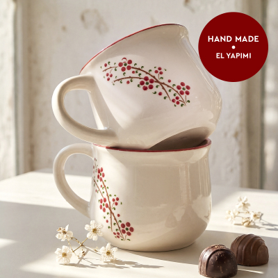 Aryıldız Rosella 2’li Seramik Kupa Kırmızı 150 ml - 3