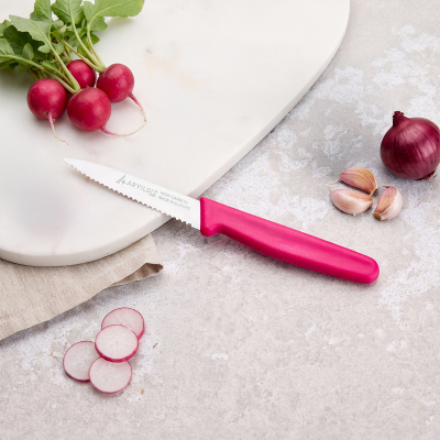 Aryıldız Solo Tırtıklı Sebze Bıçağı Pembe 10 cm - 1