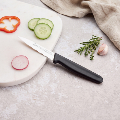 Aryıldız Solo Tırtıklı Sebze Bıçağı Siyah 10 cm - 1
