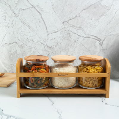 Bambum Bench Plus 4 Parça Standlı Baharat Takımı 500 ml - 1