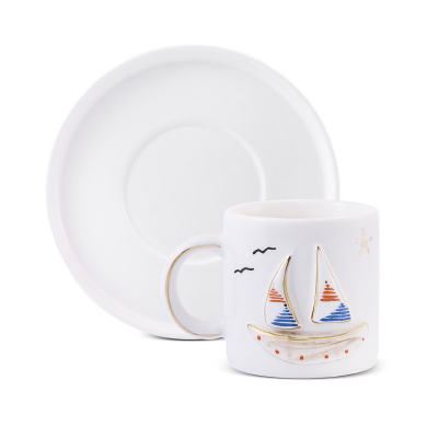 Canarels Yelkenli 2 Parça Tek Kişilik Kahve Fincan Takımı 90 ml - 3