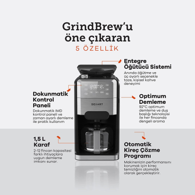 Dexart GrindBrew Öğütücülü Filtre Kahve Makinesi - 4