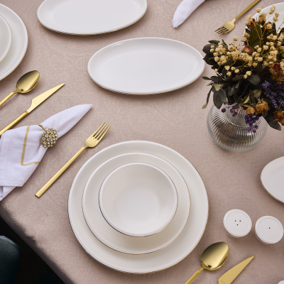 Evaliza Elegant Gold 32 Parça 6 Kişilik Yemek Takımı - 2