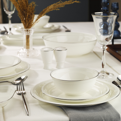 Evaliza Sapphire Platin 32 Parça 6 Kişilik Yemek Takımı - 2