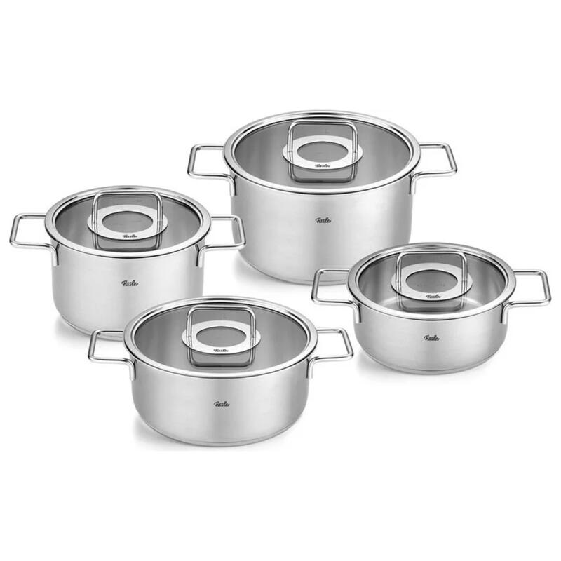 Fissler Pure Collection 8 Parça Cam Kapak Çelik Tencere Seti - 1