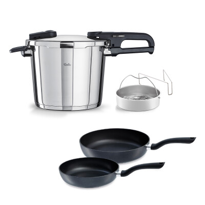 Fissler Vitaquick Edition 6 Litre Düdüklü Tencere + Tava Set - 1