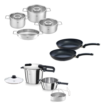 Fissler Vitaquick Edition 6+3,5 Litre Düdüklü Tencere + Pure Collection Tencere ve Tava Seti - 1