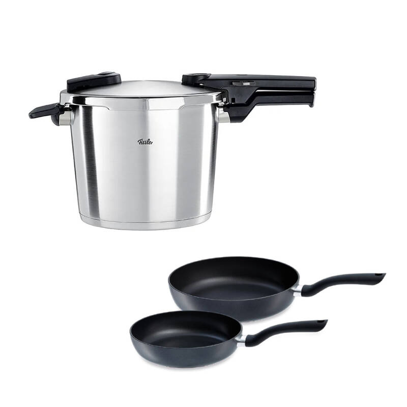 Fissler Vitaquick Premium 6 Litre Düdüklü Tencere + Tava Set - 1