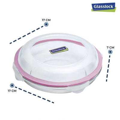 Glasslock Yuvarlak Plus Cam Saklama Kabı 800 ml - 3