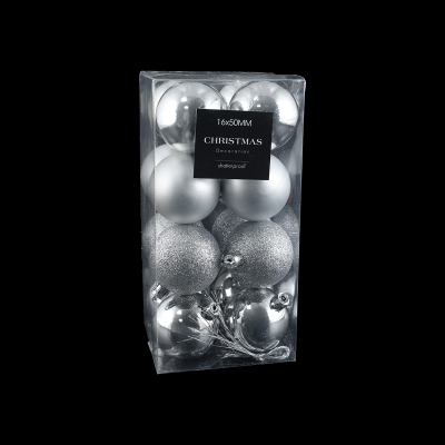Koopman New Year 16 Parça Yılbaşı Topu Silver 50 mm - 3
