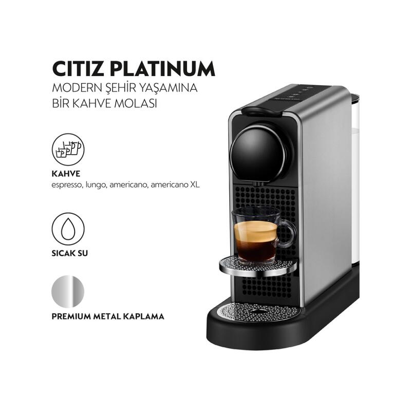 Nespresso Citiz Platinum Metalik Kahve Makinesi C140 - 6