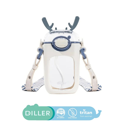 Vagonlife Diller Tritan Geyik Görünümlü Pipetli Matara Krem 400 ml - 3