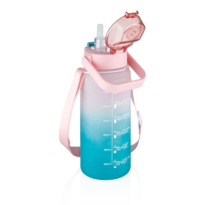 Vagonlife Tritan Su Matarası Pembe-Turkuaz 1500 ml - 1