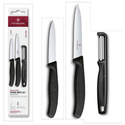 Victorinox Soyma Bıçak Ve Soyacak Seti Siyah 3’lü - 1