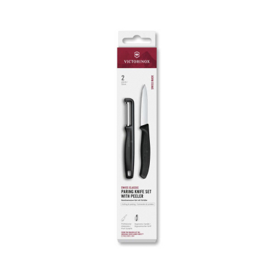 Victorinox Swiss Classic Soyma Bıçak + Soyacak Seti Siyah - VICTORINOX