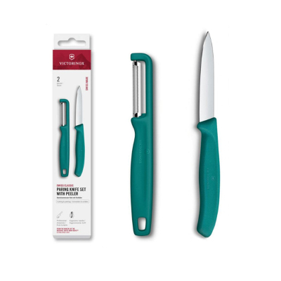 Victorinox Swiss Classic Soyma Bıçak + Soyacak Seti Yeşil - VICTORINOX