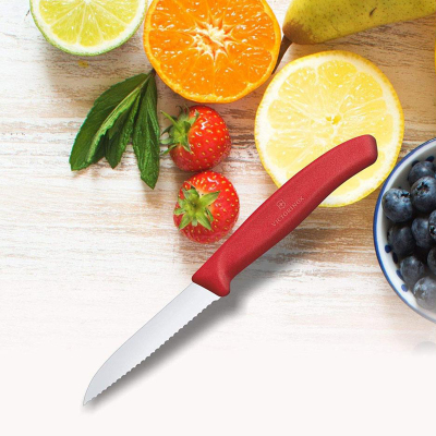 Victorinox Swiss Classic Tırtıklı Soyma Bıçak 8 cm Kırmızı - 4